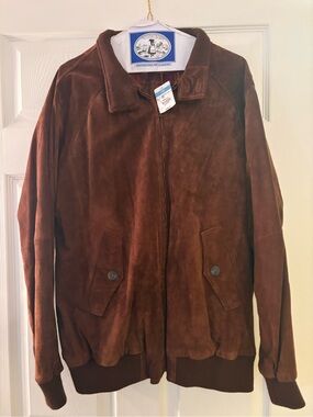 Suede Bomber Jacket - Brown